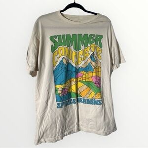Oversized Graphic Tee Summer Concerts - Cream L